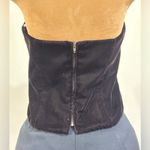 David's Bridal David’s Bridal Dark Chocolate Velvet Brown Strapless Corset Look Top Sz 12 Photo 4