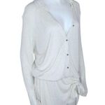 Free People Lively Romper Natural Oatmeal Beige Womens Medium Long Sleeve Shorts Photo 7