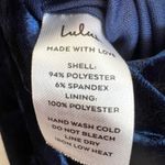 Lulus Blue Crushed Velvet Midi Dress Glam Coquette Wedding Guest Holiday XS Photo 4