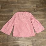 Michael Kors Women’s Red Stripe Lace-Up Bell Sleeve Top – Size Small Photo 1