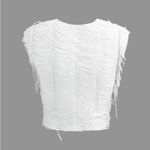 Micas Distressed V-neck Cap Sleeve Crop Top And Slit Maxi Skirt Set Photo 5