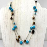 14K, turquoise and tiger’s eye beaded versatile necklace Gold Photo 5