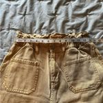Bohme Women's Tan Straight Leg Khaki High Rise Paper Bag Pants Size Small Photo 10