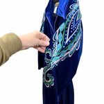 Bob Mackie Vintage  Wearable Art Blue Velour Ebroidered Track Jacket Womens Small Photo 2