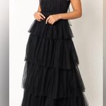 Petal and Pup NWOT  Black FRANCES halter tulle tiered bow maxi dress sz S Photo 0