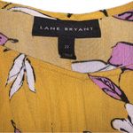 Lane Bryant  Floral Yellow Pink Flutter Sleeve Flowy Rayon Top Blouse 22 Photo 1