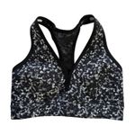 Peak Falls Apparel Women's Sports Bra Size S Black Gray Marble Print Racerback Photo 1