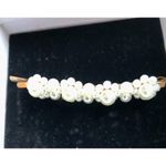 Hair Barette Large Clip Gold Pearl NWT lot 6 pieces New 3" long Wedding Event White Photo 7