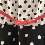 RN studios size 16, white and black polkadotted dress with pink belt Photo 1