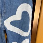SheIn High Waist Heart Print Wide Leg Jeans Size 6 Photo 6
