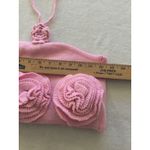 SheIn  Pink Knit Cropped Halter Top Three Rose Appliques size L Photo 2