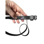 Silver Gray Faux Leather Belt 3X‎ Matte Buckle Y2K Minimal Neutral Modern Photo 3