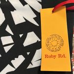 Ruby Rox Ruby Rd. women’s size large dress knee length black white leaf print with belt Photo 6