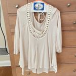 Earthbound Trading Co Crochet Lace Long Sleeve Top Photo 0