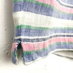 St. Tropez West Linen Stripe Shorts Blue Pink White Flat Front Pockets Size 10 Photo 6