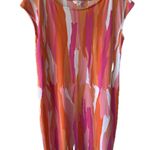 Tori Richard  Women's Resort Wear Bright Watercolor Boat Neck Shift Dress M Photo 0