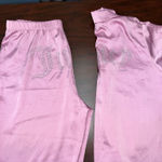 Juicy Couture  Pink Satin Two Piece Pajama Sleep Set Size Small Photo 1