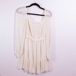 Wilfred  Aritzia Tempest Smocked Stretch Bodice Chiffon Long Sleeve Mini Dress S Photo 0