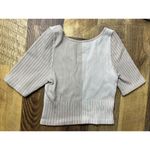 Free People  Intimately Crop Top Two Toned Stretch Ribbed XS/S Short Sleeve Beige Photo 1