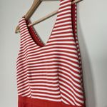 Boden Women's Dress Knit Striped Pockets Red White V Neck Tomato Girl US 8 Lined Photo 2