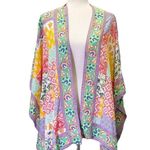 Tolani Collection Raelyn Patchwork Boho Kimono Swim CoverUp Size LP Large Petite Red Photo 0