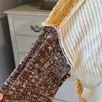 Cozy Cropped Sweater Freshman Acrylic Knit Crochet Gold Beige Brown Multiple Size XL Photo 8