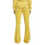 Playboy NWT Velour Rhinestone Pants Yellow Size Medium has heart rhinestoned on Photo 2