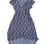 Gilli | Navy Floral High Low V Neck Faux Wrap Dress Size Small Photo 4