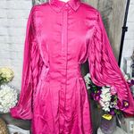 NEW Lantern Sleeve Mini Dress Pink Photo 0