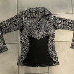 Athleta  Black & White Printed Long Sleeve Quarterzip Photo 0