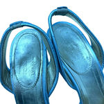 The Original Car Shoe Silver Metallic Canvas Wedge Sandal Size 40.5 US 10.5‎ Photo 5