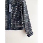 Tahari NWT Metallic Thread Tweed Fringe-Trim Blazer Jacket in Black, XS Photo 4