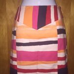 Etcetera Pink, Orange & Navy Striped  Pencil Skirt Size 4 Photo 2