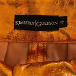 KIMBERLY GOLDSON Women’s Lizzie Pleated Metallic Shorts Copper Sz 4 Orange Photo 5