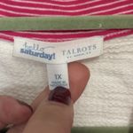 Talbots  Quarter Zip Pullover White Womens Plus 1X Stretch Terry Knit Cotton Photo 2