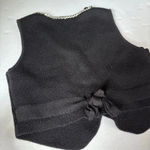 ZARA  100% wool chain link neckline knit waist coat vest black XS Photo 3