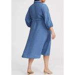 Torrid Midi Blue Horizon Crepe Shirt Dress Plus Size 0 0X 12 14 16 Photo 7