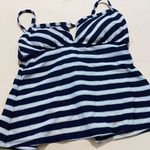 Kona Sol  Blue Striped Padded Bikini Top Sz M NWOT Photo 0