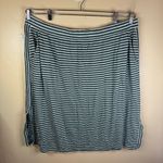 Eileen Fisher  Skirt 3X Organic Linen Jersey Striped Midi Straight Pull‎ On Green Photo 1