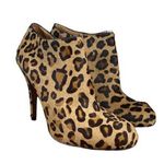 ALDO The Gaunt Tan Leopard Calf Hair Heeled Ankle Booties Women Sz 40 Photo 0