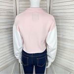 Hollister  Color Block 1/4 Zip Cropped Sweatshirt Pink Black White XS Photo 3