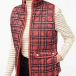 J.Crew  Women Plaid Tartan puffer vest with snap pockets Size L Photo 0