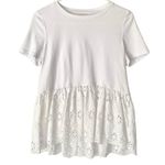 Kate Spade Broome Street White Eyelet Flounce T-shirt size XS Photo 1