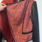 Kut From The Kloth Women's Red Jacket Faux Leather Sleeves Size S Photo 3