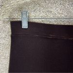 Imperfect vintage velour skirt 90s Y2K chocolate brown stretchy shiny med large Photo 3