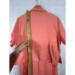 Vintage Dress Set 22W Coral Linen Blend Embroidered Tank Button Up Jacket Orange Photo 7