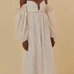 Farm Rio NWT  Off-White 3D Flower Maxi Dress Size Medium Photo 3