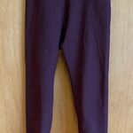 WILO The Label Ribbed High Waisted Ruched Hem Leggings Women Size S Burgundy Purple Photo 0