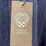 Vince Camuto  Indigo Blue Textured Knit Kimono Topper Fringe Hem Boho Chic Wrap Photo 8