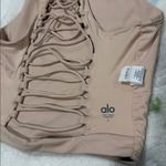 Alo Yoga Peach Lace-Up Crop Top Photo 2